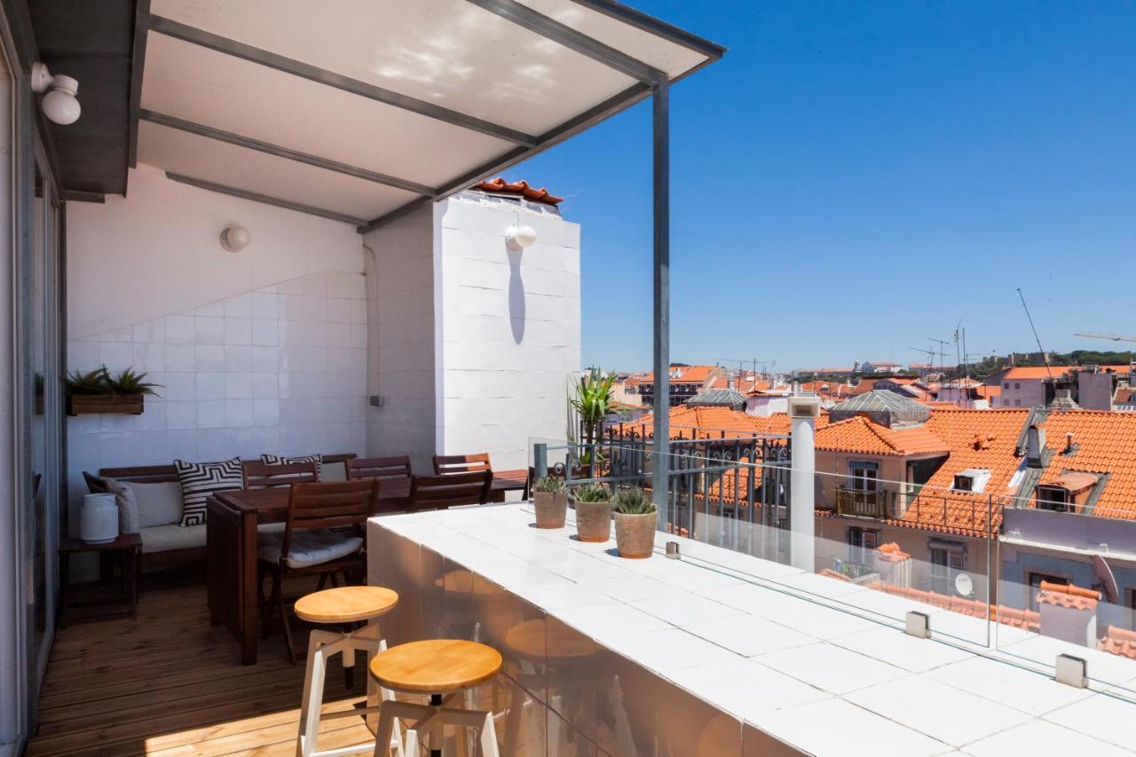 Amazing Rooftop Terrace With River And Historic City View 4 Bedrooms 4 Bathrooms Ac 19Th Century Building Chiado Lizbona Zewnętrze zdjęcie